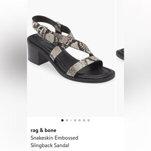 Rag & Bone Black and Cream Snakeskin Sandals - Excellent Condition